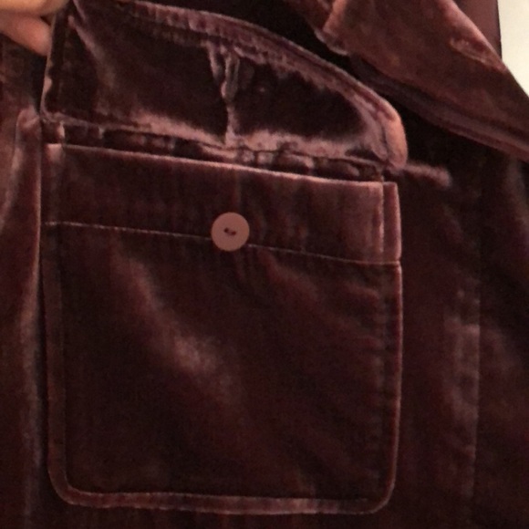 NWT LOFT burgundy/wine velvet jacket. XL. Ribbon drawstring at waist. - Picture 6 of 9